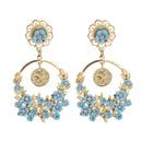 Vintage Flower Exaggerated Ear Drop Women Earrings