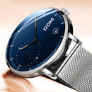DOM M-302 Waterproof Calendar Men Wrist Watch Stainless Steel Strap Quartz Watches