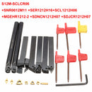 7pcs 12mm Shank Lathe Set Boring Bar Turning Tool Holder Kit With Carbide Inserts