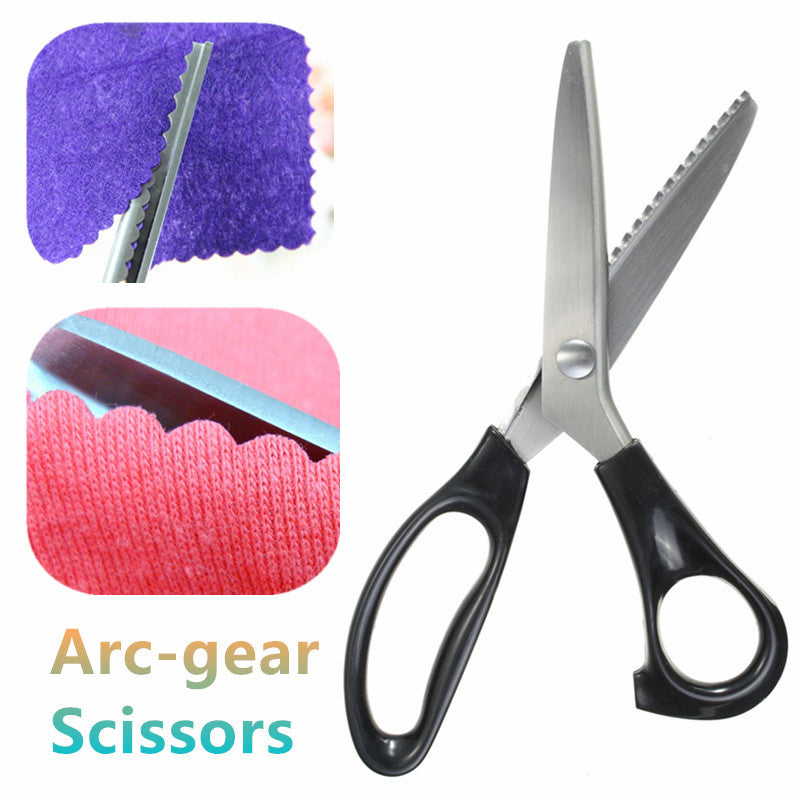 3MM 5MM 7MM Pinking Shears Arc-gear Scissors Sewing Craft Upholstery Tailor Zig Zag Tool