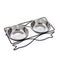 Stainless Steel Pet Bowl for Food and Water Bowls Pet Feeders Double Bowls SetFish Metal Stand