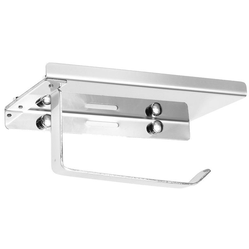 Polished Chrome Stainless Steel Bathroom Toliet Paper Book Phone Holder