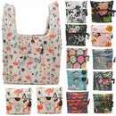 KCASA Flamingo Recycle Shopping Bag Eco Reusable Shopping Tote Bag Cartoon Floral Shoulder Folding Pouch Handbags Printing Kitchen Storage Tool
