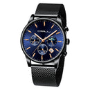 CRRJU 2266 Fashion Full Steel Mesh Calendar Chronograph 24hours Men Quartz Watch