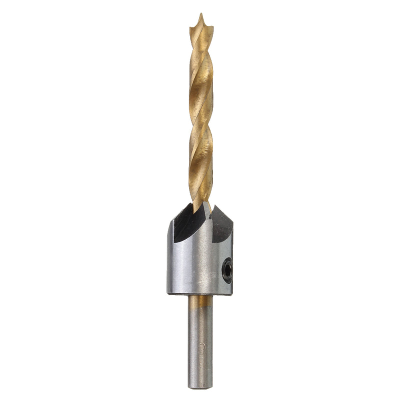 3-10mm HSS 5 Flute Countersink Drill Bit Set Carpentry Reamer Wood Working Chamfer Drill Bit