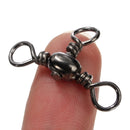 ZANLURE 100 Pcs 3 Way Barrel Swivels Solid Rig Rings Fishing Lures Connector Tackle