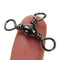 ZANLURE 100 Pcs 3 Way Barrel Swivels Solid Rig Rings Fishing Lures Connector Tackle