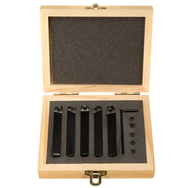 5pcs 1/4 Inch Shank Lathe Indexable Turning Tool with TCMT0902 Inserts