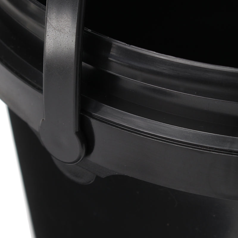 5L Plastic Round Water Bucket Hydroponics System DWC Black Thick Chemical Barrel with Lid Handle