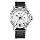 BREAK 3301 Casual Style Waterproof Men Wrist Watch Leather Strap Date Display Quartz Watch