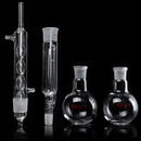 2x 250ML Flat Bottom Flask Borosilicate Glass Soxhlet Extractor Condenser Lab Glassware Kit