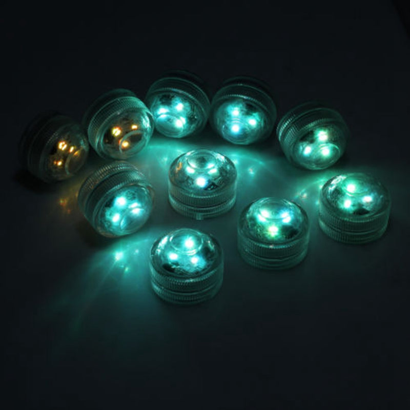 10X Remote Control Waterproof RGB Submersible LED Candle Tea Light Table Lamp Decoration