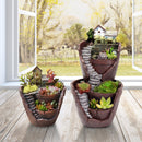 Sky Garden Potted Big House Micro Landscape Meat Plant Pots Flower Pot Resin Decorations