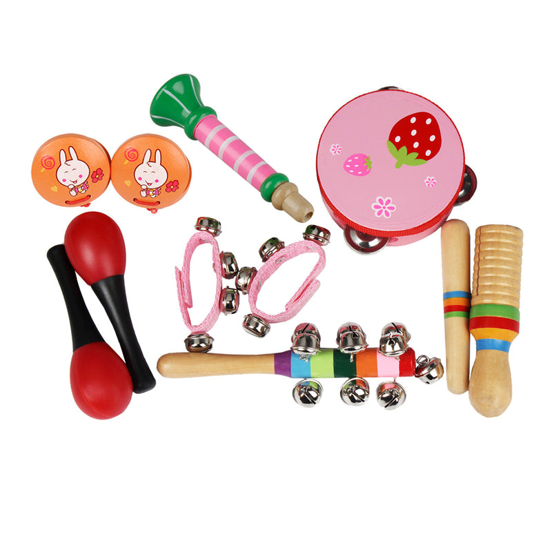 10Pcs Musical Toy Percussion Safe Non-toxic Toys Musical Instruments Educational Tools Rhythm Kit for Kids Toddlers Early Education