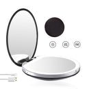 LED Light Mini Makeup Mirrors Compact Pocket Face Lip Cosmetic Mirror Travel Portable Lighting Mirror 1X/5X Magnifying Foldable