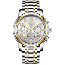 Aesop 1008G Classic Business Style 3ATM Waterproof Men Watch Leather Strap Quartz Watch