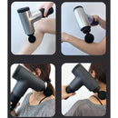 Electric Percussion Massager 4 Levels Ultra-Quiet Muscle Deep Tissue Vibrating Relaxing Therapy Device with 4 Massager Heads