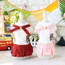 Summer Pet skirts for Small Size Dogs With Gold Buckle Plaid Student Style Fashion Pet Dog Skirt