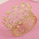 8cm High Stars Crystal Gold Golden Wedding Jewelry Bridal Party Pageant Prom Tiara Crown