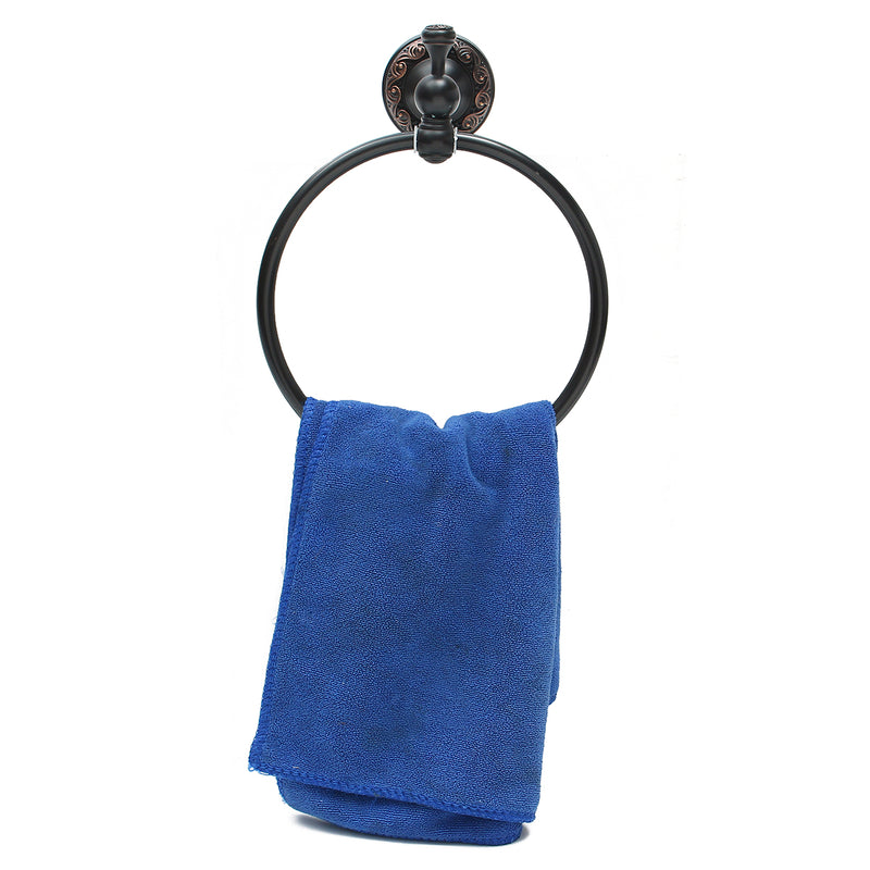 Antique Black Space Copper Towel Ring Holder Bathroom Wall Mounted Rack Hanger