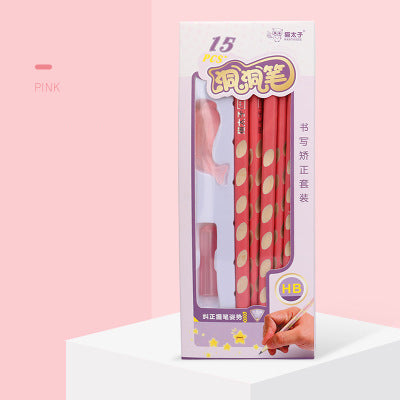 Hole pen student creative sketch hb pencil child writing correction pen triangle 2b pencil