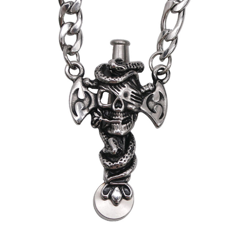 Skull Pendant Necklace Stainless Steel Lots Style Cross Skull Head Pendant Chain Pipes