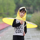Creative Raincoat Umbrella UFO Shape Rain Hat Cap Child Adult Rain Coat Cover 3 Sizes
