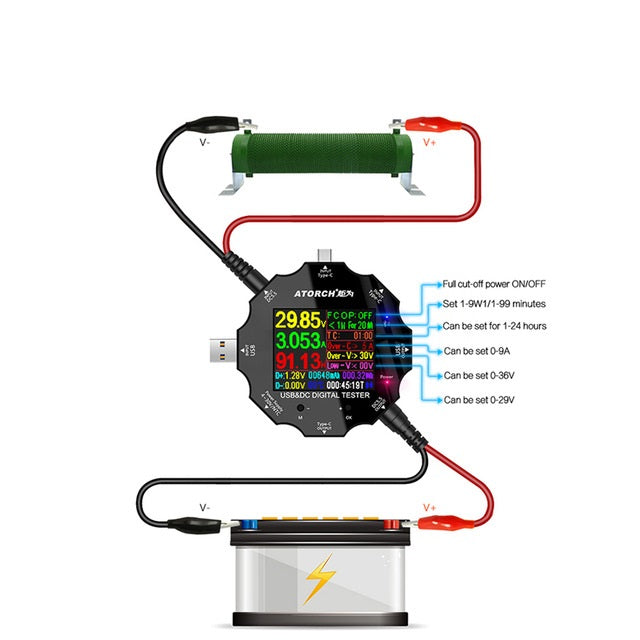 Accessories 65W Constant Current Load NTC Temperature Probe DC5525 Crocodile Clip PD3.0 QC2.0/QC3.0 Trigger Adapters For UD18 USB Tester