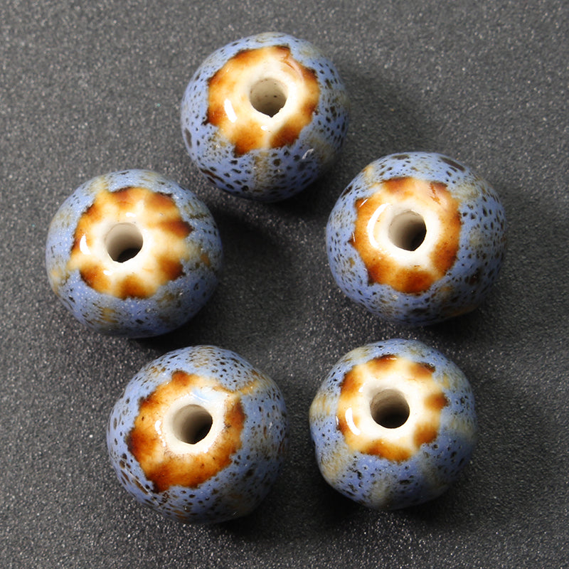 12mm 5Pcs Ceramic DIY Jewelry Flower Glaze Watermelon Shape Loose Beads