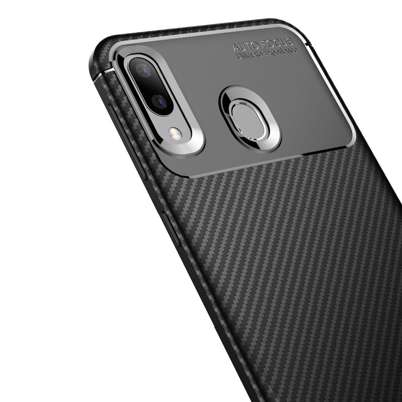 Bakeey Protective Case For Samsung Galaxy M20 2019 Carbon Fiber Fingerprint Resistant Soft TPU Back Cover