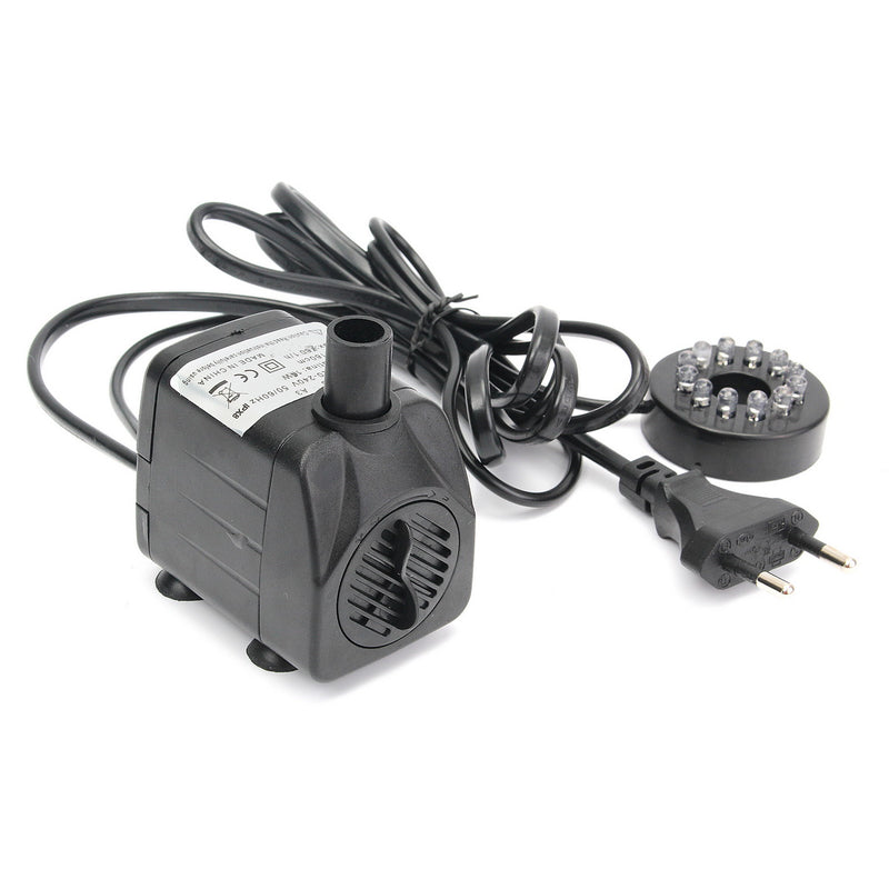 220V 50Hz/60Hz 420L/h LED Light Submersible Water Pump Aquariums Fish Pond Fountain Sump Waterfall