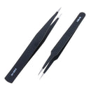 9 Pcs ESD Tweezer Anti-static Stainless Steel Precision Tweezers for Electronics Nail Beauty