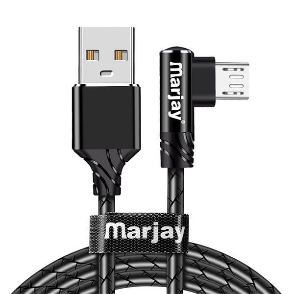 Marjay 2.4A Micro USB Type-C 90 Degree Elbow Fast Charging Data Cable For Huawei P30 Pro Xiaomi Mi9  Redmi 7A Redmi 6Pro OUKITEL Y4800 S10+ Note10