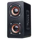 Wooden Stereo Bass bluetooth 4.2 Speaker Audio Music Box with Mini Microphone