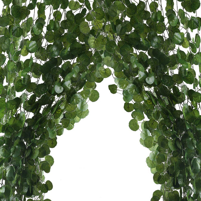Artificial Silver Dollar Eucalyptus Garland Faux Silk Leaf Vine Greenery Willow Ring Wedding Home Garden Decorations