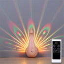 Peacock Shape Projection Lamp Remote Control LED Night Wall Light Night Light
