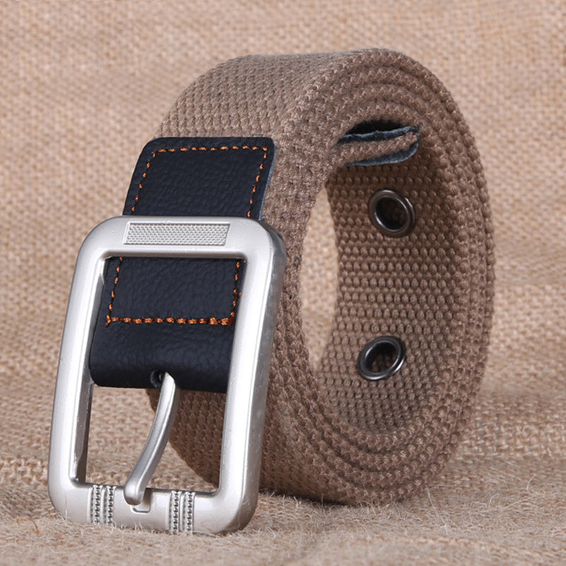 KALOAD P8 125cm 3.8cm Unisex Casual Belts + Outdoor Sport Tactical Belt Pin Buckle Canvas Waist Belt For Women Man