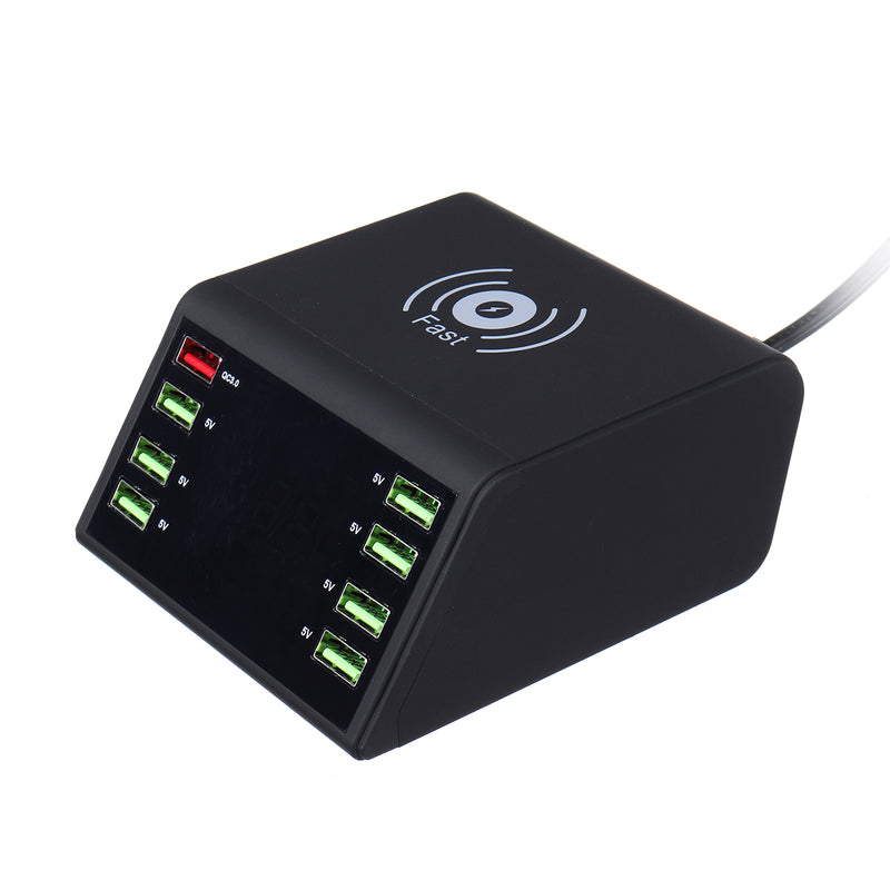8 USB Port QC 3.0 Charger Dock Stand Station for Multiple Devices with for Phone Wireless Fast Charging