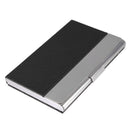 Leather Business Credit ID Name Card Holder Plaid Pattern Metal Frame Case Card Box For Office Supplies