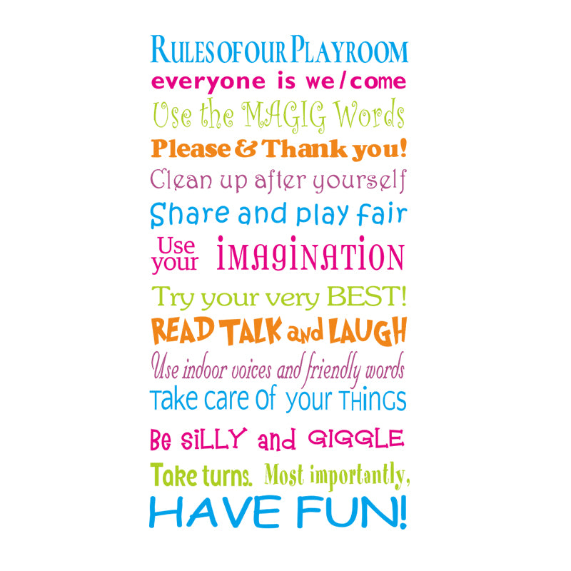 Miico FX1248 House Rules Wall Sticker Letter Proverbs Decorative Sticker Bedroom Decoration