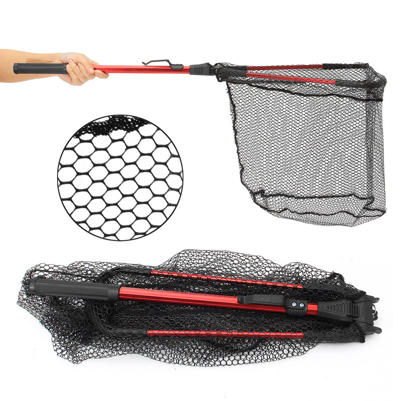 ZANLURE Aluminum Alloy 80cm Single Triangular Ultra-Light Folding Handle Fishing Landing Net