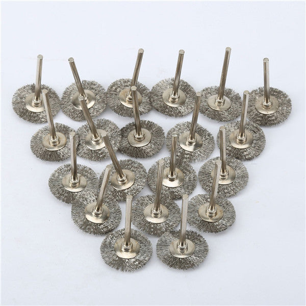 20pcs Stainless Steel Wire Wheel Brush Cleaner Polishing Rotary Tool for Dremel