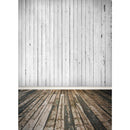 5X7ft Vinyl White Wood Wall Brown Floor Photography Backdrop Background Studio Prop
