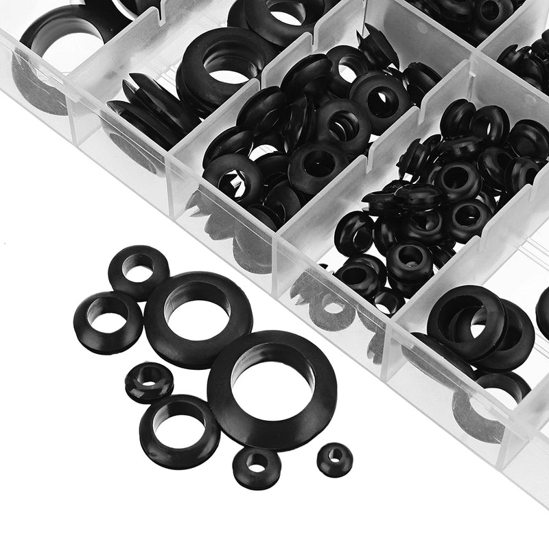 Suleve MXRW4 200Pcs Rubber Wires Harness Grommets Protect Wires Rubber Ring Sealing Grommet 3-20mm