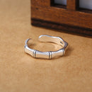 Ethnic Vintage Plum Flower Bamboo Opening Adjustable Finger Ring Couple Jewelry