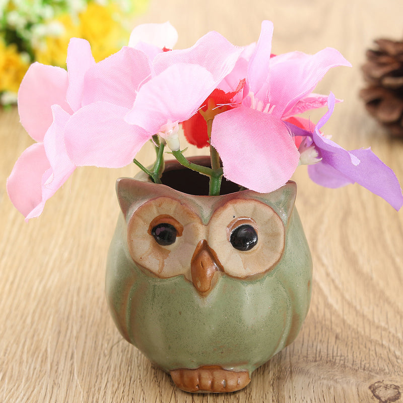 Garden Decorations Ceramic Owl Succulent Plants Flower Pot Mini Plant Planters