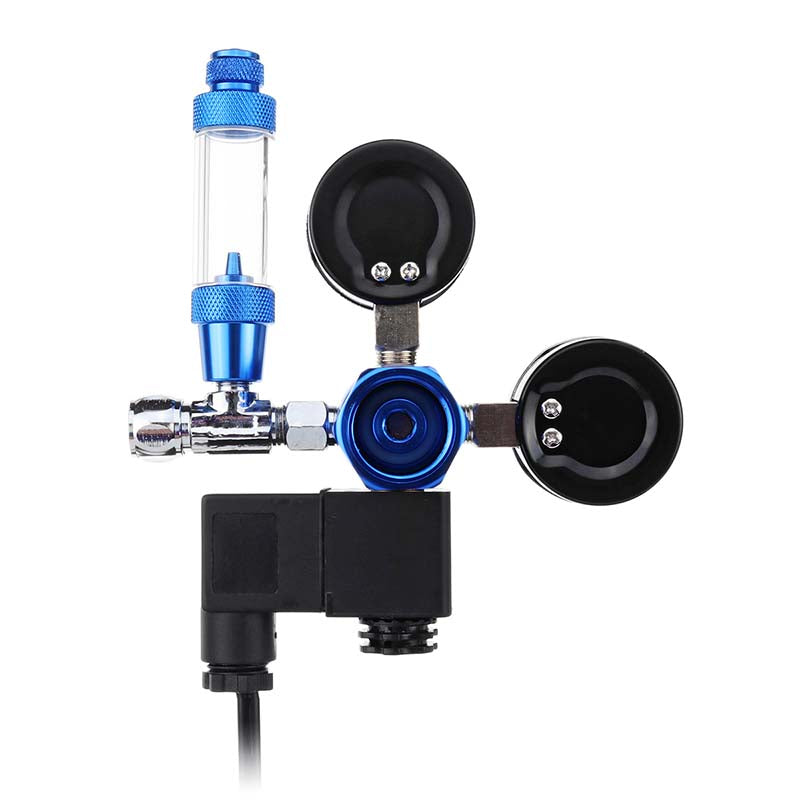 220V G5/8 Aquarium Co2 Regulators Check Valve Bubble Counter Solenoid+1.4m Cable
