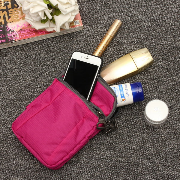 Universal Three-Layers Storage Detachable Strap Shoulder Waist Bag Handbag For Smartphone