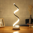 Dimmable Creative Design Curved LED Bedside Study Bedroom Desk Table Lamp Remote Control