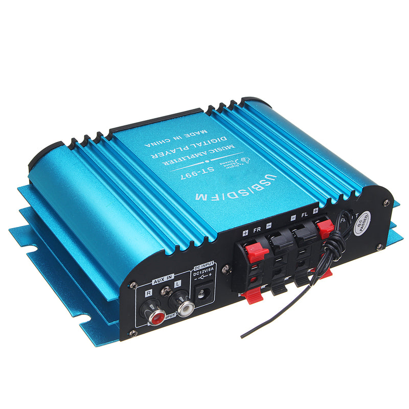 360W DC 12V Digital Audio Stereo Amplifier 4CH USB SD FM + Remote Control